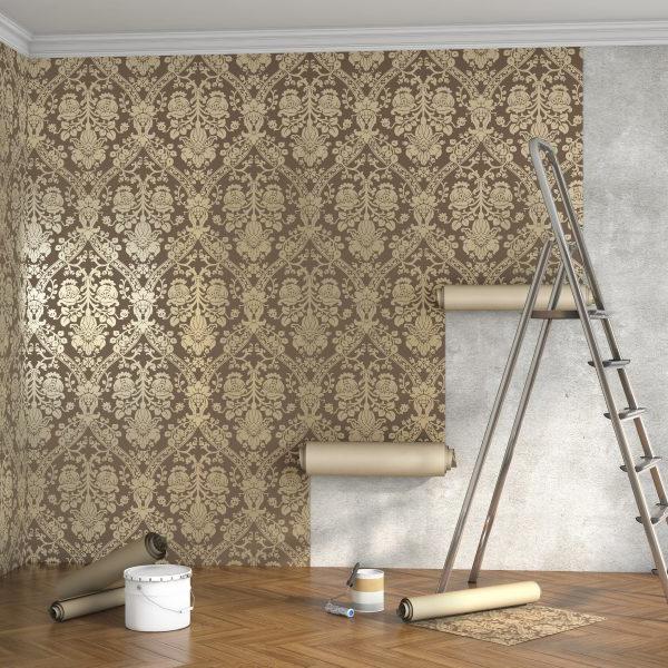 ladder and wallpaper